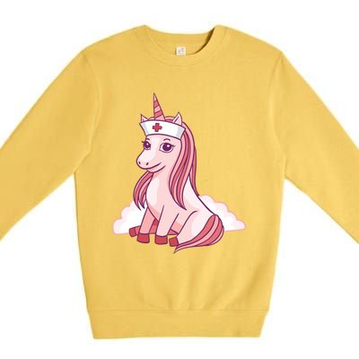 Nurse Unicorn Nursicorn Gift Premium Crewneck Sweatshirt