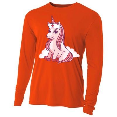 Nurse Unicorn Nursicorn Gift Cooling Performance Long Sleeve Crew