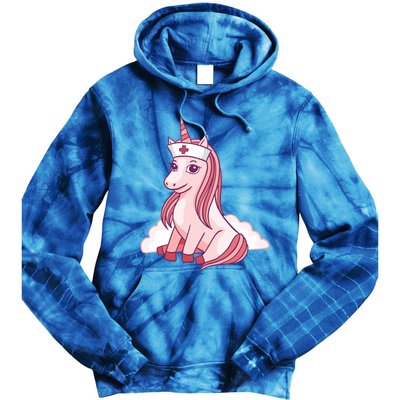 Nurse Unicorn Nursicorn Gift Tie Dye Hoodie