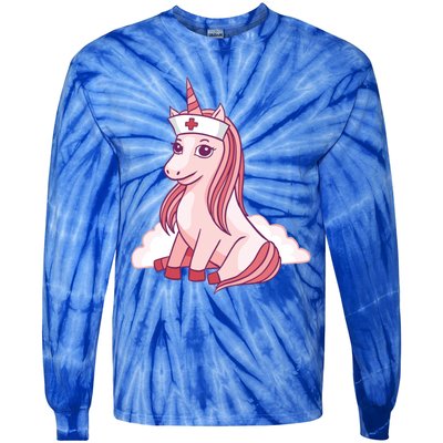 Nurse Unicorn Nursicorn Gift Tie-Dye Long Sleeve Shirt