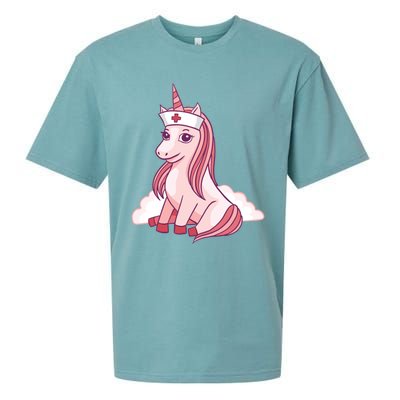 Nurse Unicorn Nursicorn Gift Sueded Cloud Jersey T-Shirt