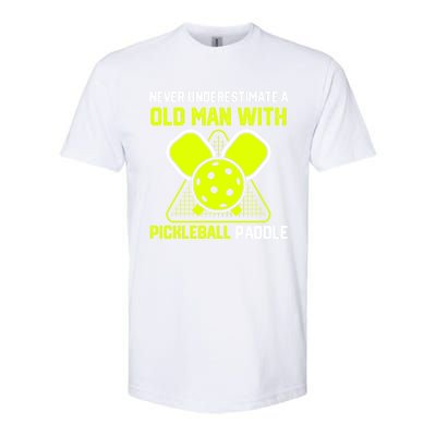 Never Underestimate Old Pickleball Racket Paddle Dad Cool Gift Softstyle® CVC T-Shirt