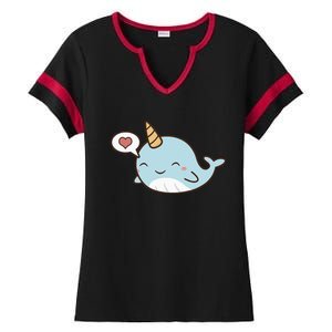 Narwhal Unicorn Of The Sea Kids Women Gifts Ladies Halftime Notch Neck Tee