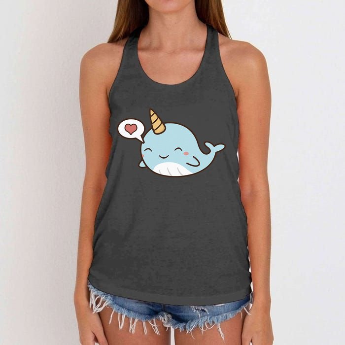 Narwhal Unicorn Of The Sea Kids Women Gifts Women's Knotted Racerback Tank