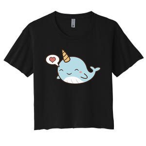 Narwhal Unicorn Of The Sea Kids Women Gifts Women's Crop Top Tee