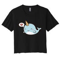 Narwhal Unicorn Of The Sea Kids Women Gifts Women's Crop Top Tee