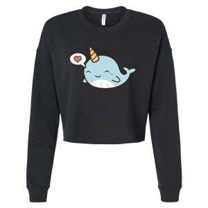 Narwhal Unicorn Of The Sea Kids Women Gifts Cropped Pullover Crew