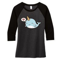 Narwhal Unicorn Of The Sea Kids Women Gifts Women's Tri-Blend 3/4-Sleeve Raglan Shirt