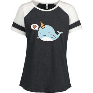 Narwhal Unicorn Of The Sea Kids Women Gifts Enza Ladies Jersey Colorblock Tee