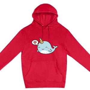 Narwhal Unicorn Of The Sea Kids Women Gifts Premium Pullover Hoodie