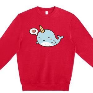 Narwhal Unicorn Of The Sea Kids Women Gifts Premium Crewneck Sweatshirt