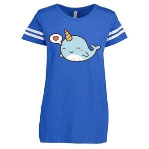 Narwhal Unicorn Of The Sea Kids Women Gifts Enza Ladies Jersey Football T-Shirt