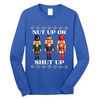 Nut Up Or Shut Up Funny & Tacky Embellished Nutcracker Xmas Long Sleeve Shirt