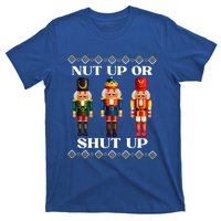 Nut Up Or Shut Up Funny & Tacky Embellished Nutcracker Xmas T-Shirt