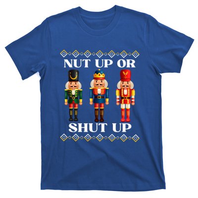 Nut Up Or Shut Up Funny & Tacky Embellished Nutcracker Xmas T-Shirt