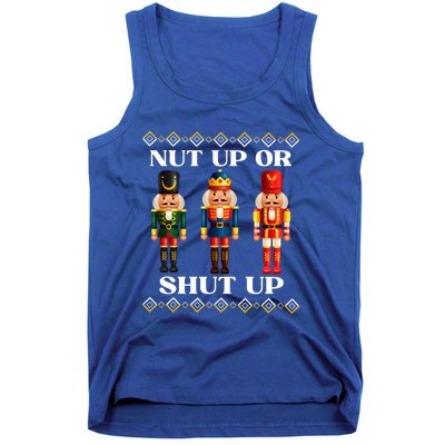 Nut Up Or Shut Up Funny & Tacky Embellished Nutcracker Xmas Tank Top