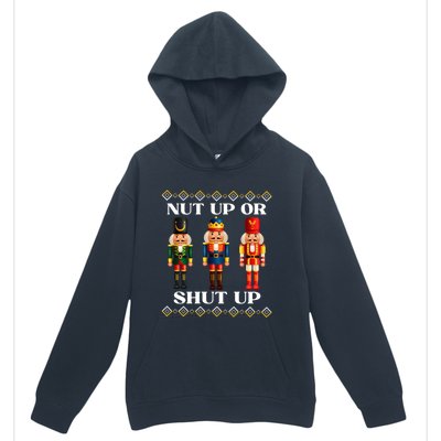 Nut Up Or Shut Up Funny & Tacky Embellished Nutcracker Xmas Urban Pullover Hoodie