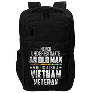 Never Underestimate OLD MAN Vietnam Veteran Dad Grandpa Impact Tech Backpack