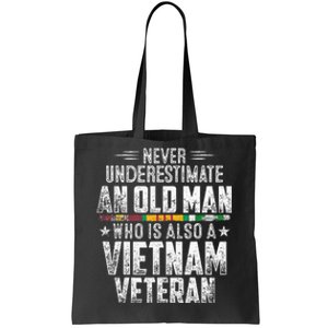 Never Underestimate OLD MAN Vietnam Veteran Dad Grandpa Tote Bag