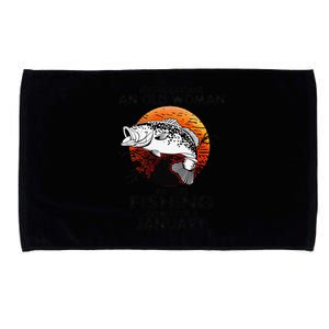 Never Underestimate Old Woman Loves Fishing Born In January Microfiber Hand Towel