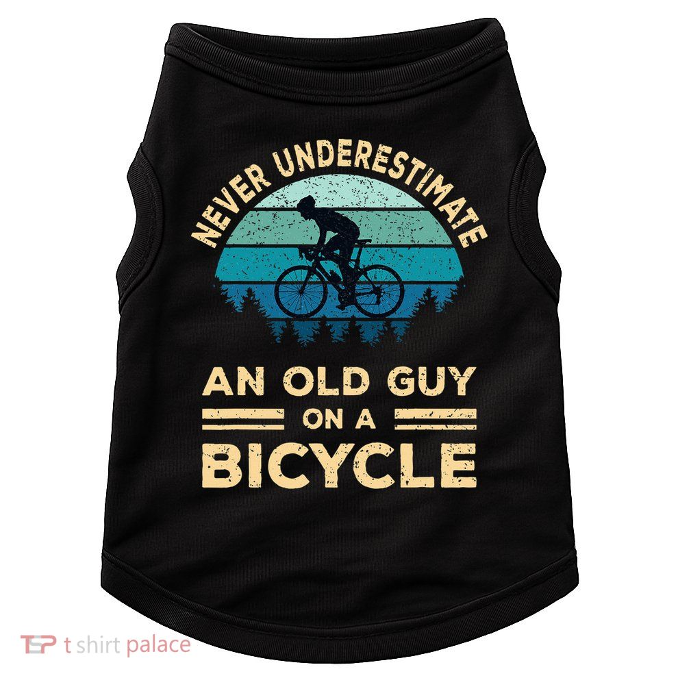 Never Underestimate Old Guy On Bicycle Doggie Tank