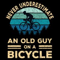 Never Underestimate Old Guy On Bicycle Cooling Performance Crew T-Shirt