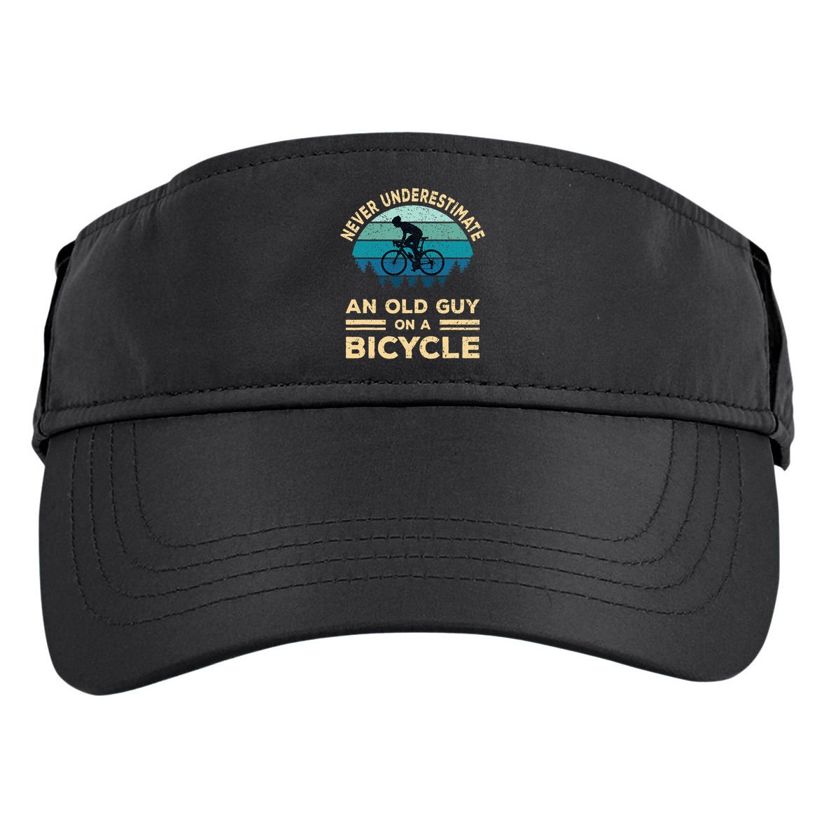 Never Underestimate Old Guy On Bicycle Adult Drive Performance Visor