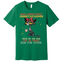 Never Underestimate Old Cranky Funny Cat Premium T-Shirt