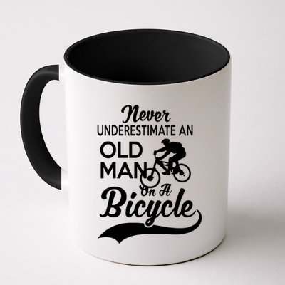 Never Underestimate Old Man Bicycle Mug