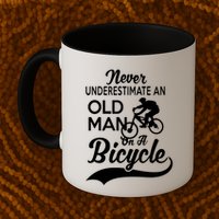 Never Underestimate Old Man Bicycle Mug