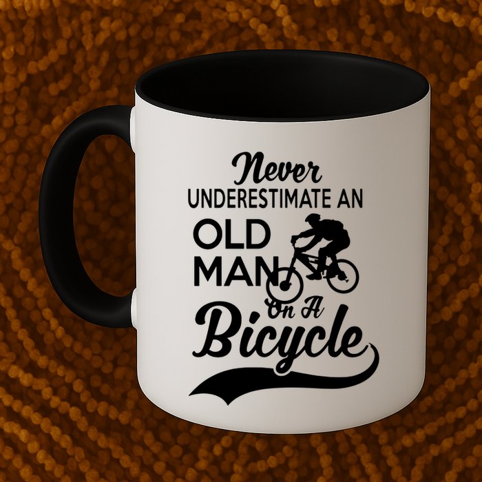 Never Underestimate Old Man Bicycle Mug