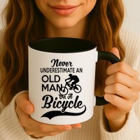 Never Underestimate Old Man Bicycle Mug