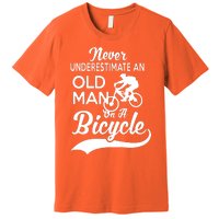 Never Underestimate Old Man Bicycle Premium T-Shirt