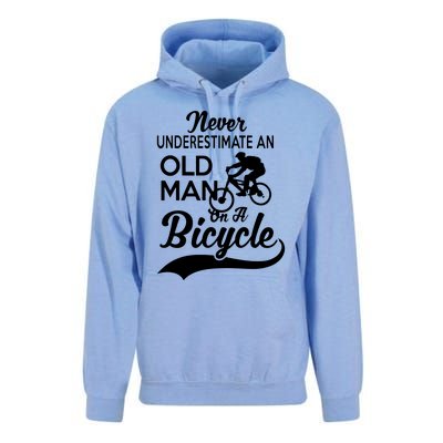 Never Underestimate Old Man Bicycle Unisex Surf Hoodie