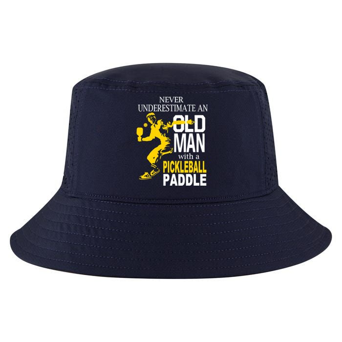 Never Underestimate Old Man With Pickleball Paddle Cool Comfort Performance Bucket Hat