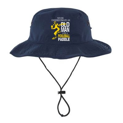 Never Underestimate Old Man With Pickleball Paddle Legacy Cool Fit Booney Bucket Hat