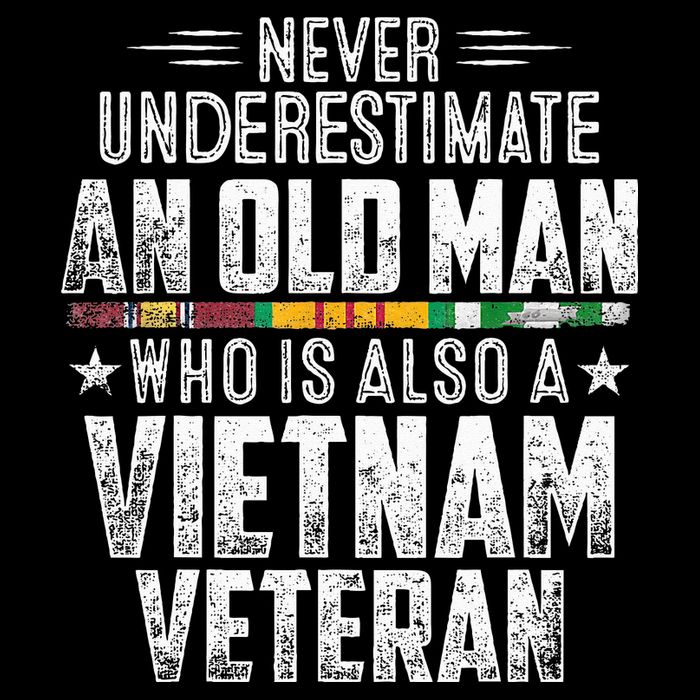 Never Underestimate OLD MAN Vietnam Veteran Dad Grandpa Cooling Performance Crew T-Shirt
