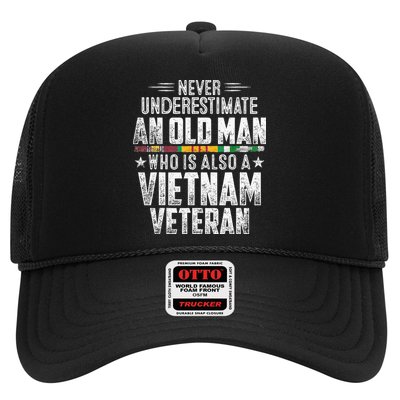 Never Underestimate OLD MAN Vietnam Veteran Dad Grandpa Trucker Hat