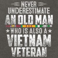 Never Underestimate OLD MAN Vietnam Veteran Dad Grandpa Cotton Canvas Backpack