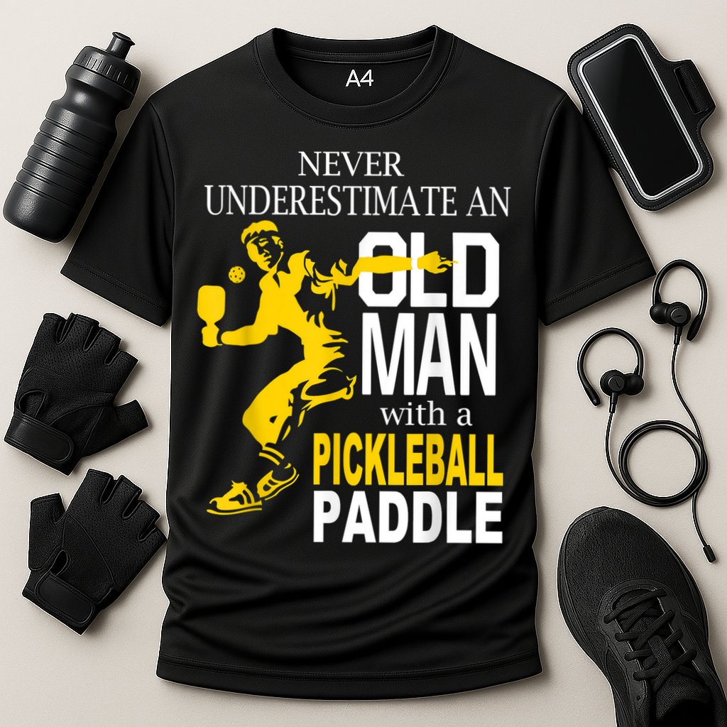 Never Underestimate Old Man With Pickleball Paddle Performance Shirt