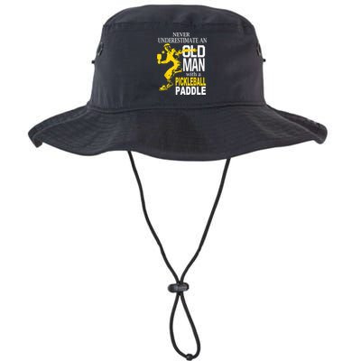 Never Underestimate Old Man With Pickleball Paddle Bucket Hat