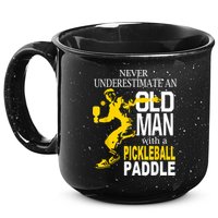 Never Underestimate Old Man With Pickleball Paddle 15oz Campfire Ceramic Mug