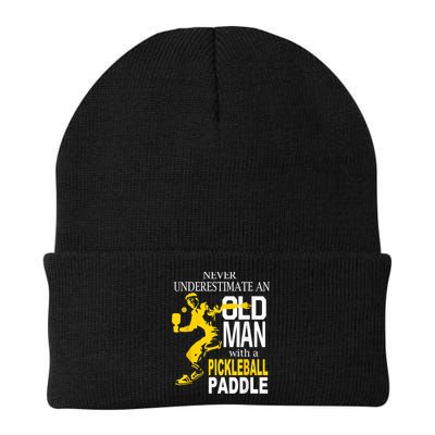 Never Underestimate Old Man With Pickleball Paddle Beanie