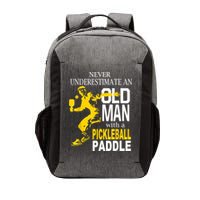 Never Underestimate Old Man With Pickleball Paddle Vector Backpack