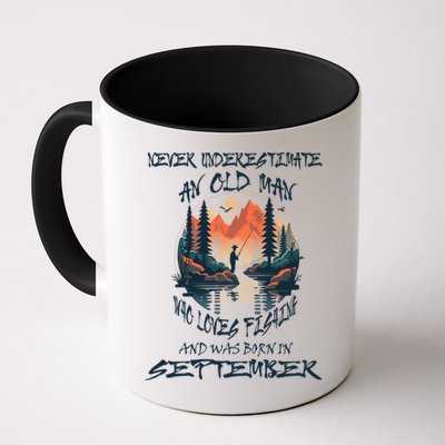 Never Underestimate Old Loves Fishing Born In September Gift Mug
