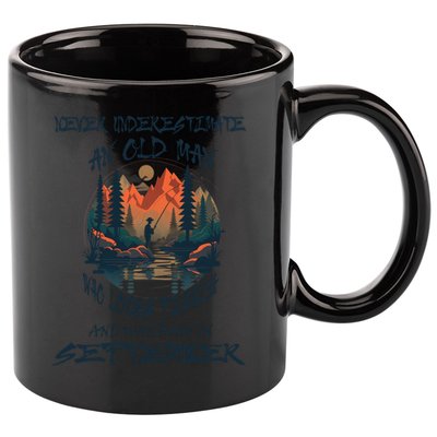 Never Underestimate Old Loves Fishing Born In September Gift 11oz C Handle Ceramic Mug
