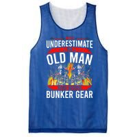 Never Underestimate Old Who Wear Bunker Gear Firefighter Funny Gift Mesh Reversible Basketball Jersey Tank