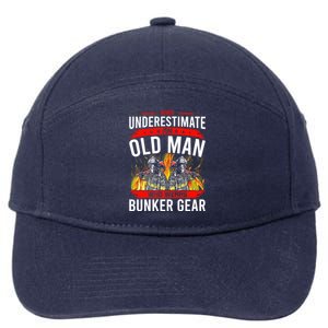 Never Underestimate Old Who Wear Bunker Gear Firefighter Funny Gift 7-Panel Snapback Hat