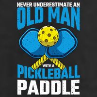 Never Underestimate Old Man Pickleball Paddle Dad Husband Adult Drive Performance Visor