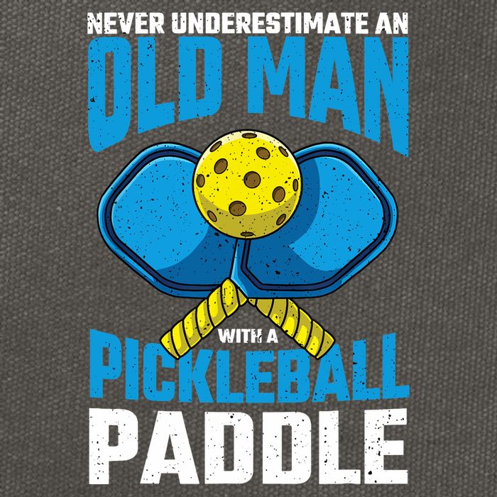 Never Underestimate Old Man Pickleball Paddle Dad Husband Cotton Canvas Backpack